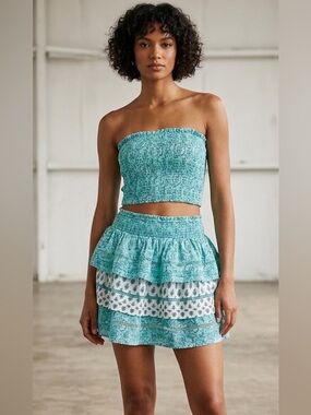 NWT Roller Rabbit x Target Collab Garden Floral Smocked Peplum Top & Skirt Set